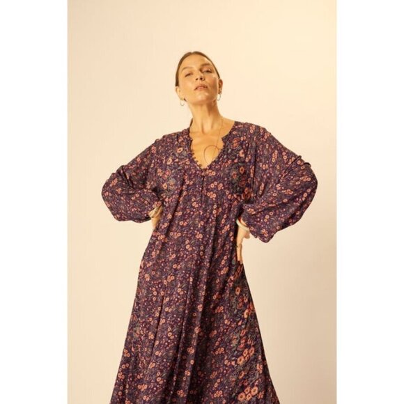 💕NATALIE MARTIN💕 Fiore Maxi Dress Petite Fleur Aubergine Floral Small NWOT - Picture 4 of 16